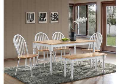 Image for D9696 Natural - White Dining Table