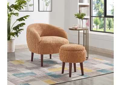 Image for Eac0002 Light Brown Accent Chair With Ottoman