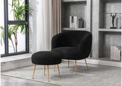 Image for Eco - 001Bk Black Accent Chair With Ottoman