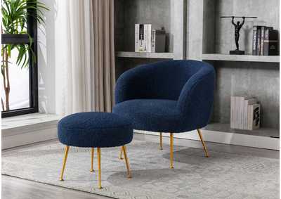 Image for Eco - 001Bu Blue Accent Chair With Ottoman