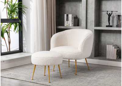 Image for Eco - 001W Cream White Accent Chair With Ottoman