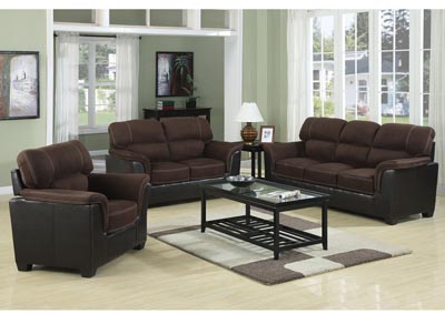 Image for Chocolate Two-Tone Microfiber Loveseat