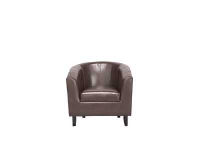 Image for U112D Brown Faux Leather Tub Chair