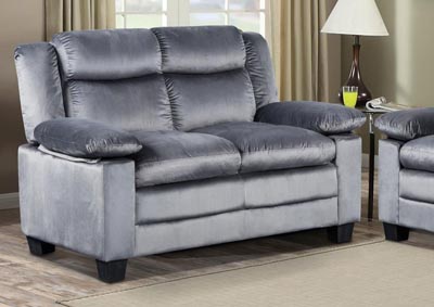 Image for Silver Grey Reclining Loveseat