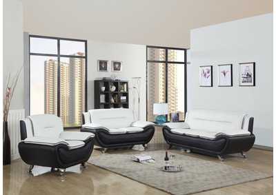 Image for U2706 White On Black Sofa And Loveseat