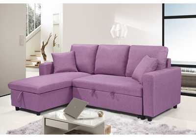 Image for Mauve Linen Corner Reversible Sofa Set W/ Tho Pillows