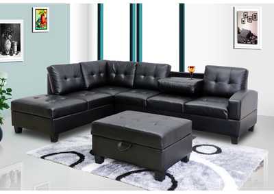 U5400 Black Sectional Sofa