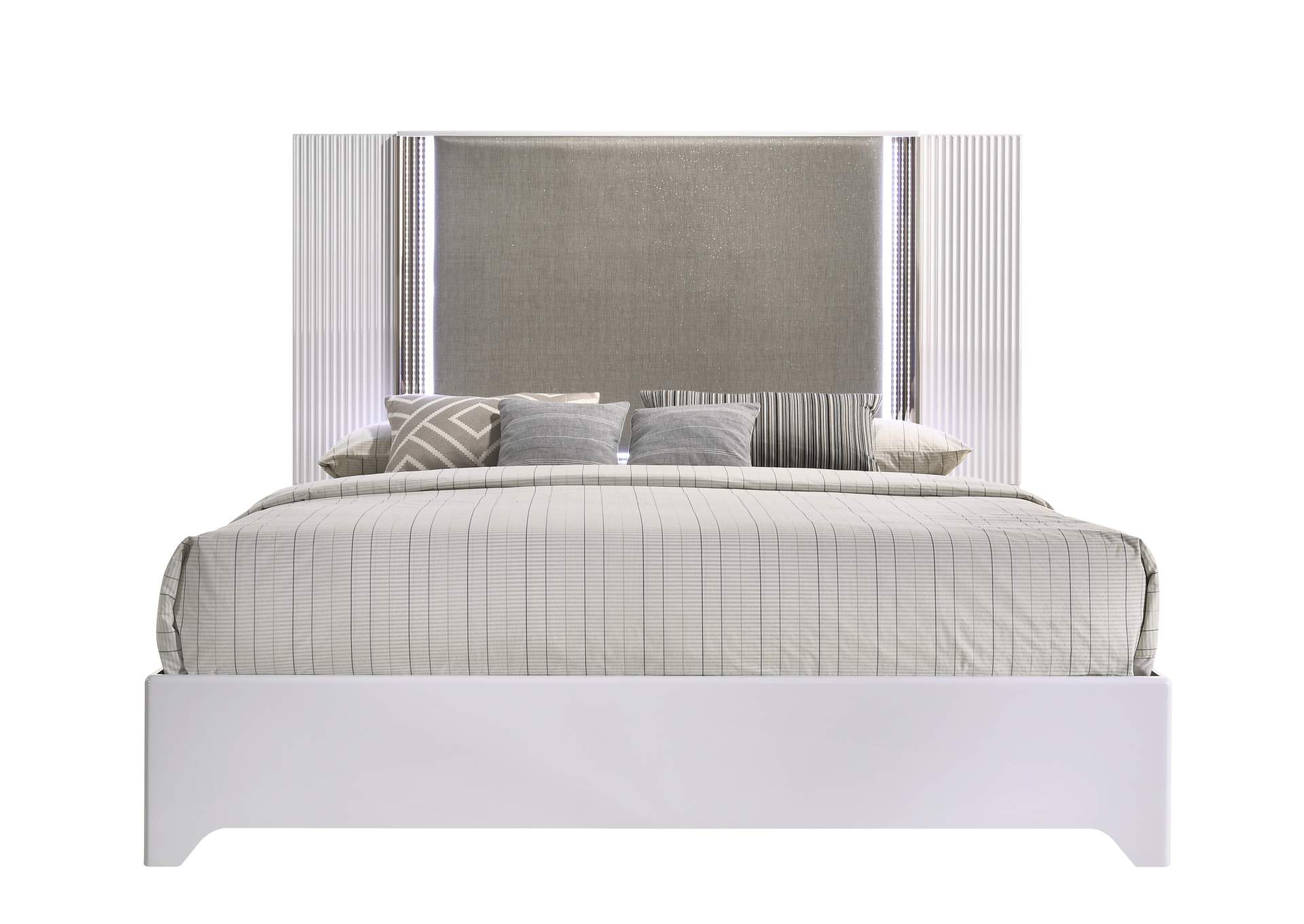 Gloss & Chrome Aspen King Bed,Global Furniture USA