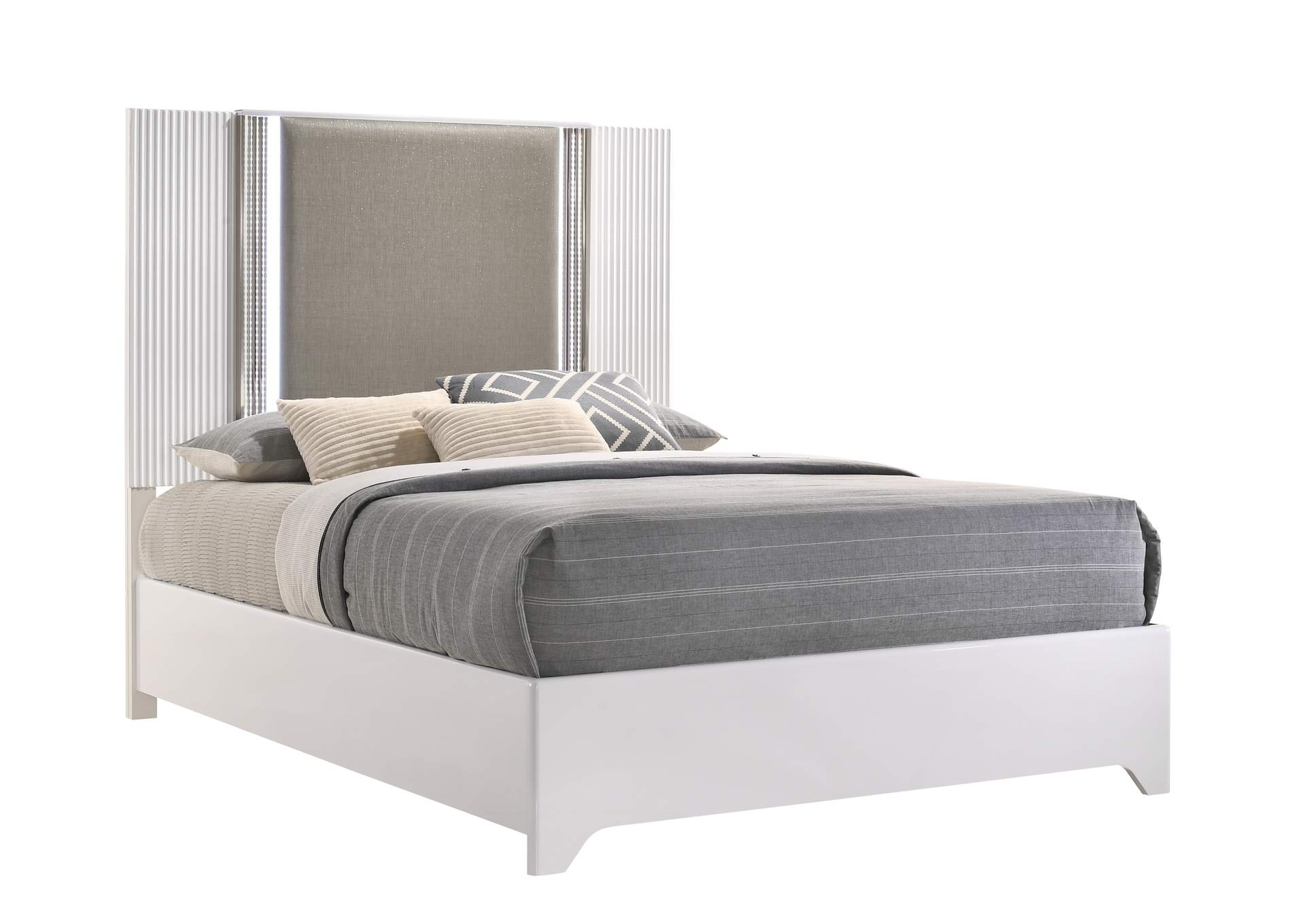 Gloss & Chrome Aspen Queen Bed,Global Furniture USA