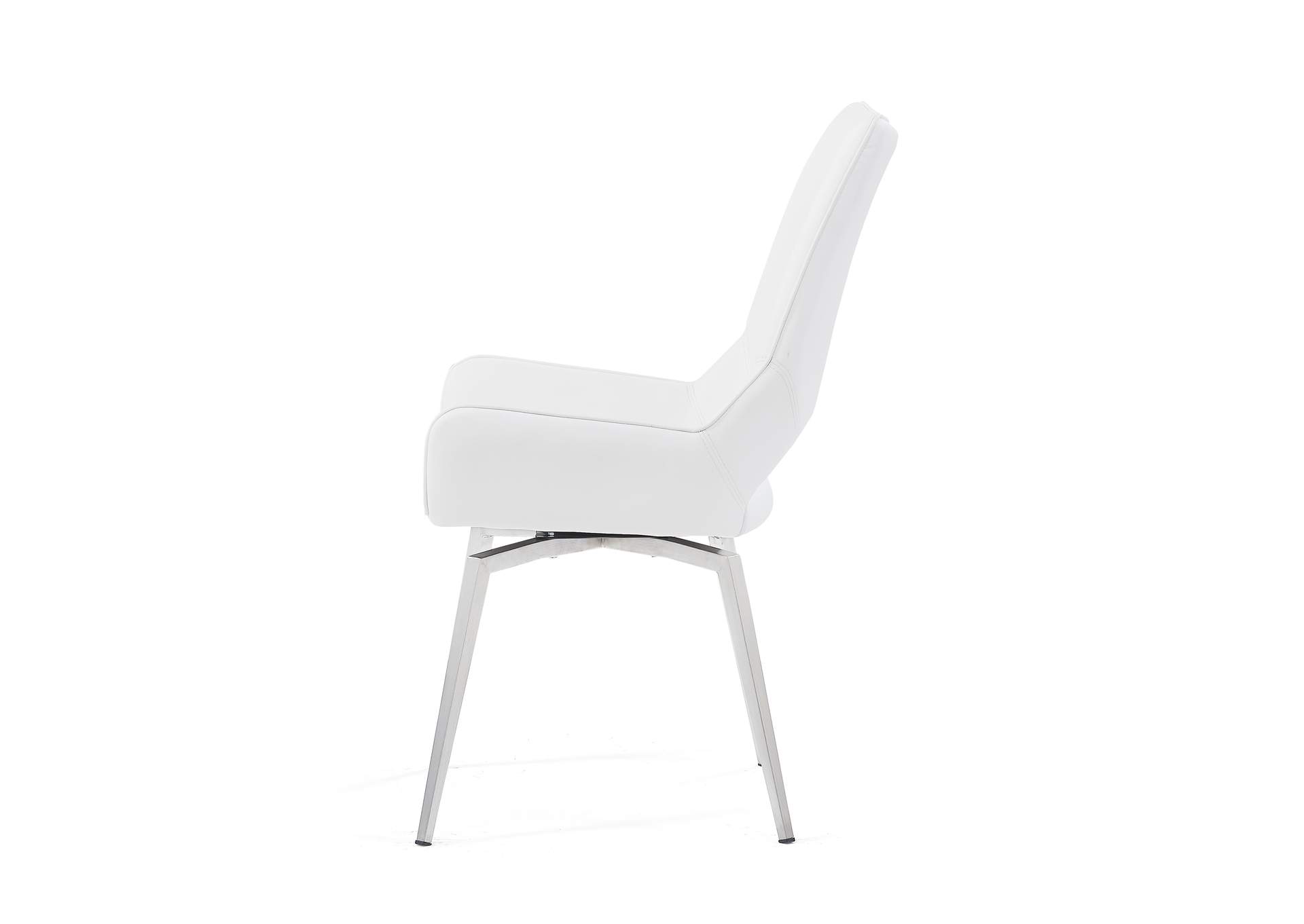 White Set Of 2 Swivel Dining Chairs,Global Furniture USA