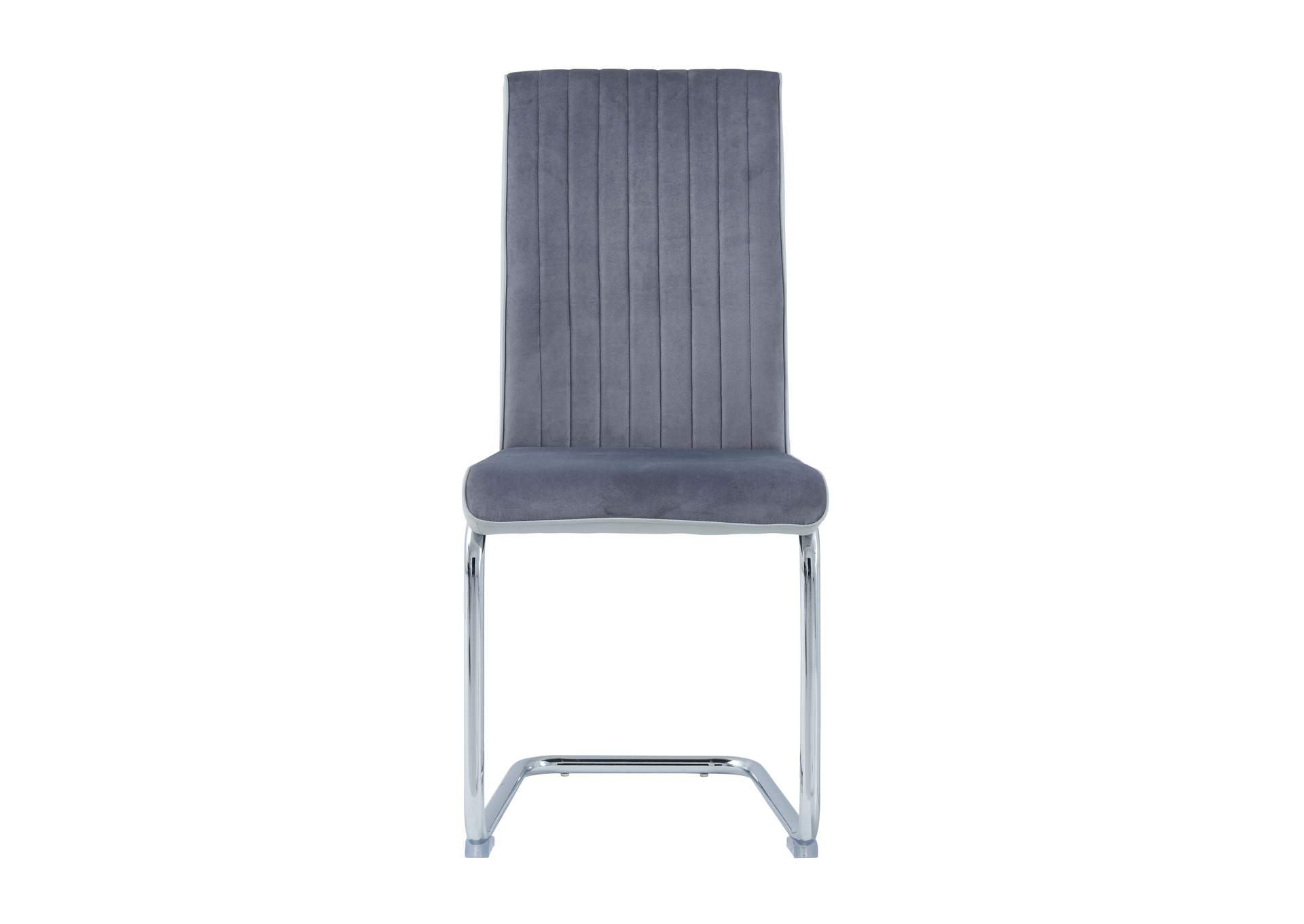 Grey/Light Grey Set Of 4 Dining Chairs Velvet,Global Furniture USA