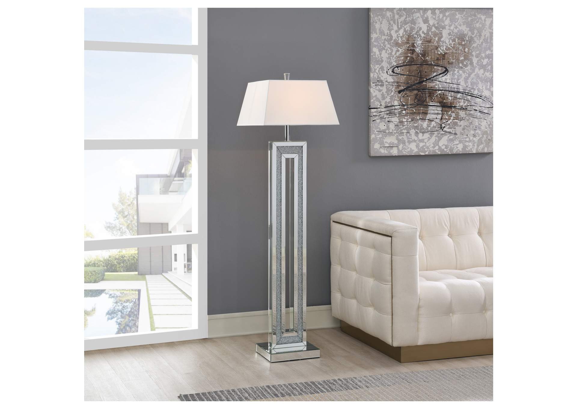 Glam Floor Lamp with Shade,Global Furniture USA