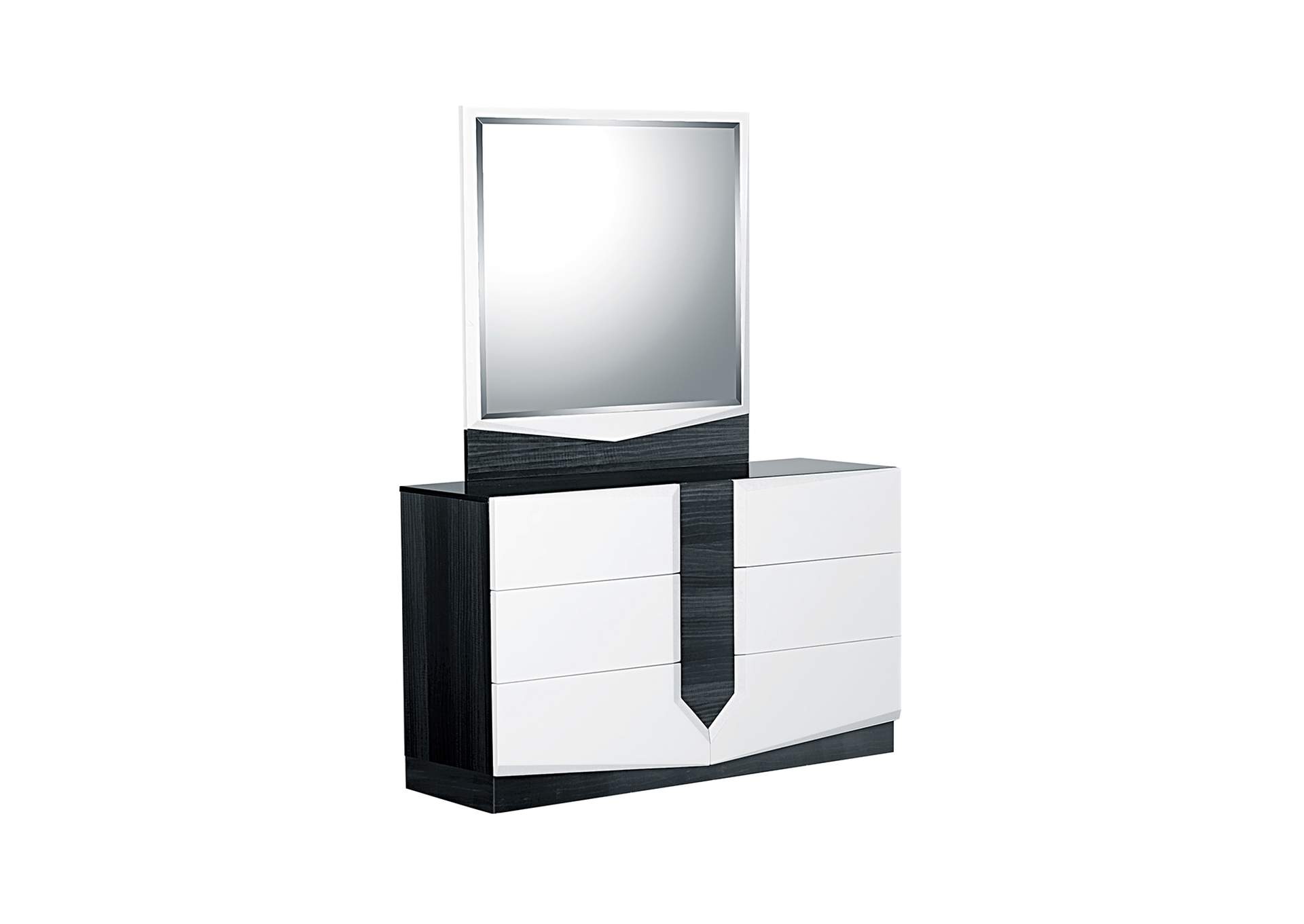 Hudson Grey/White Dresser and Mirror