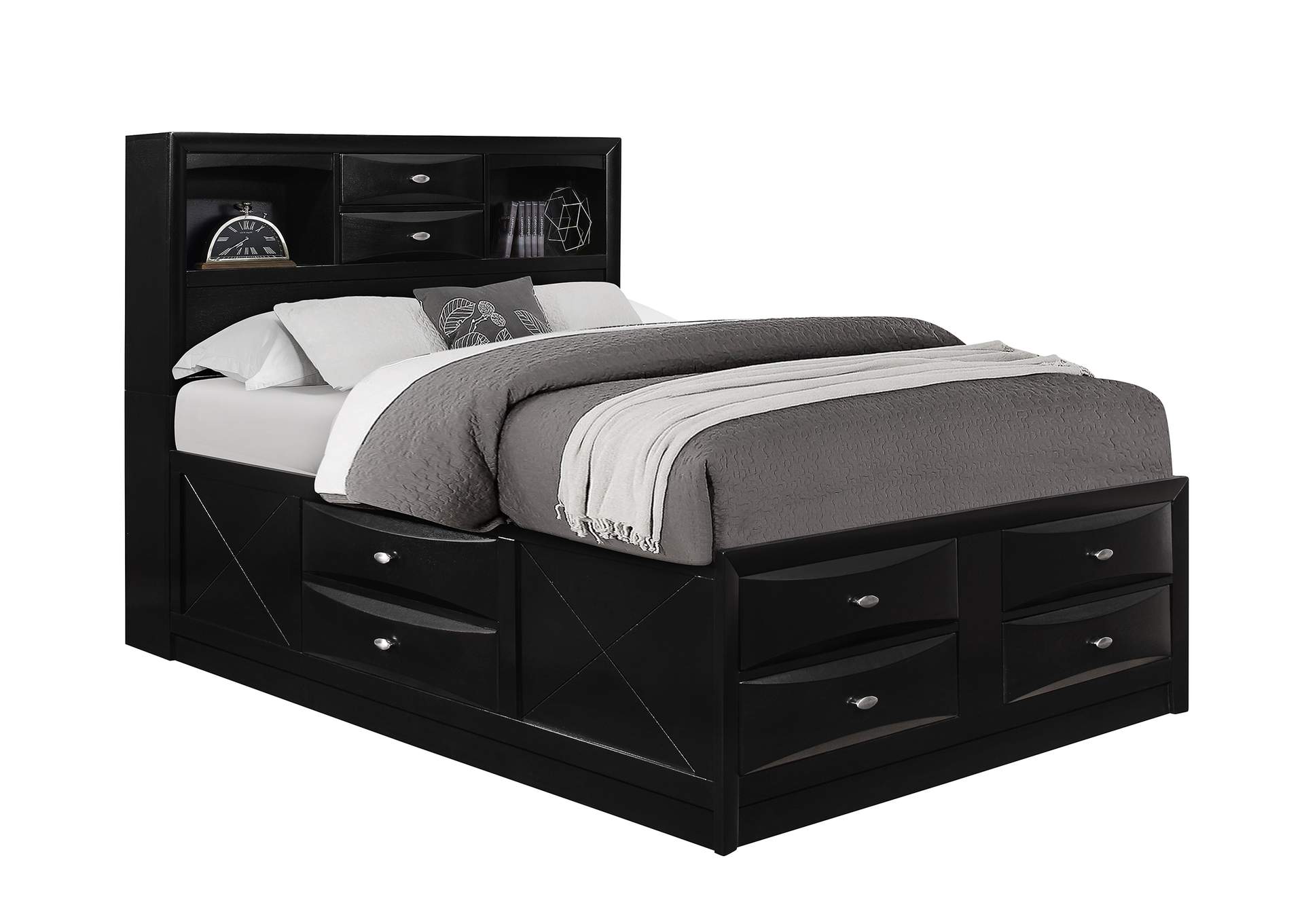 Black Linda King Bed,Global Furniture USA