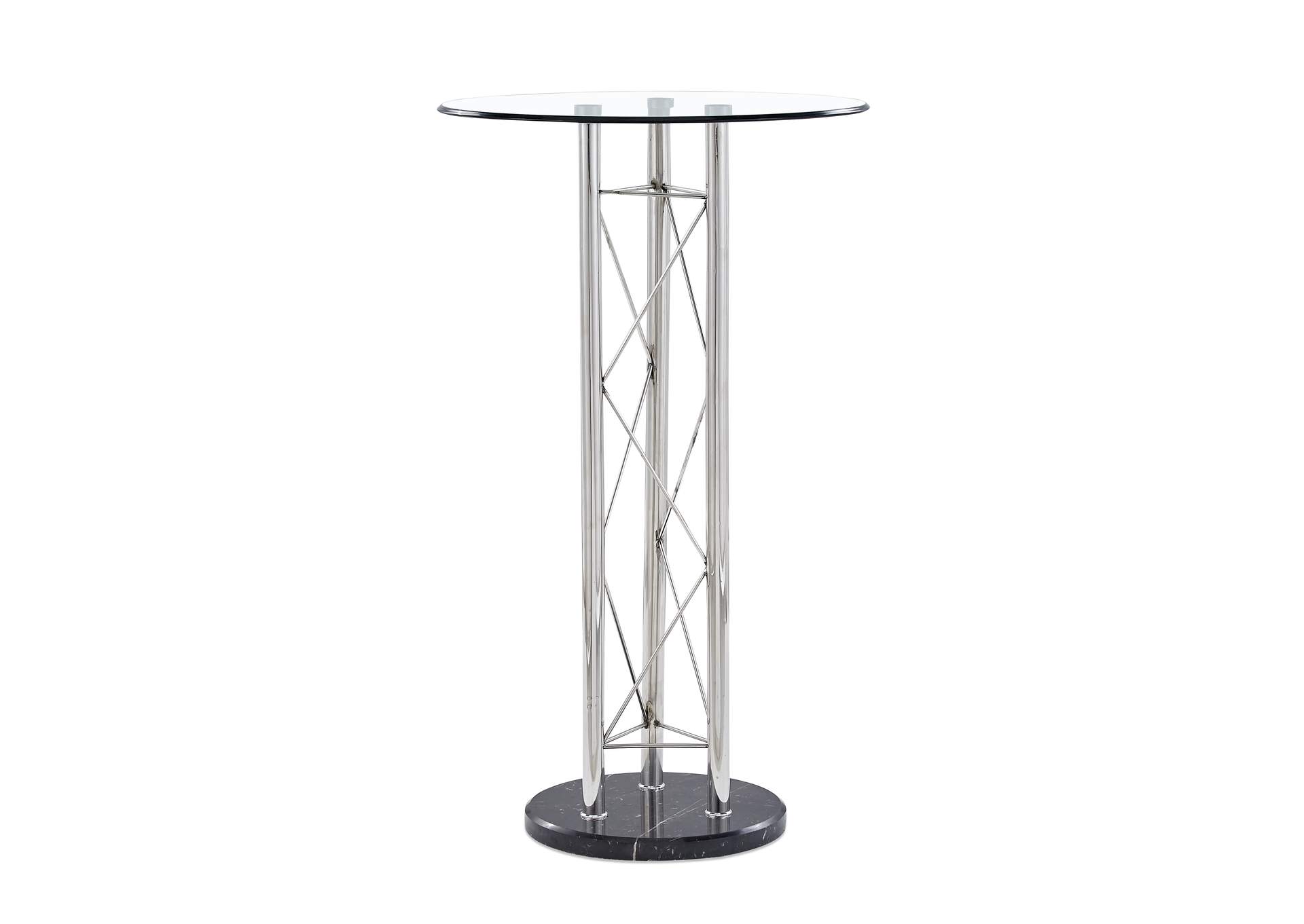 Silver/Clear Bar Table,Global Furniture USA