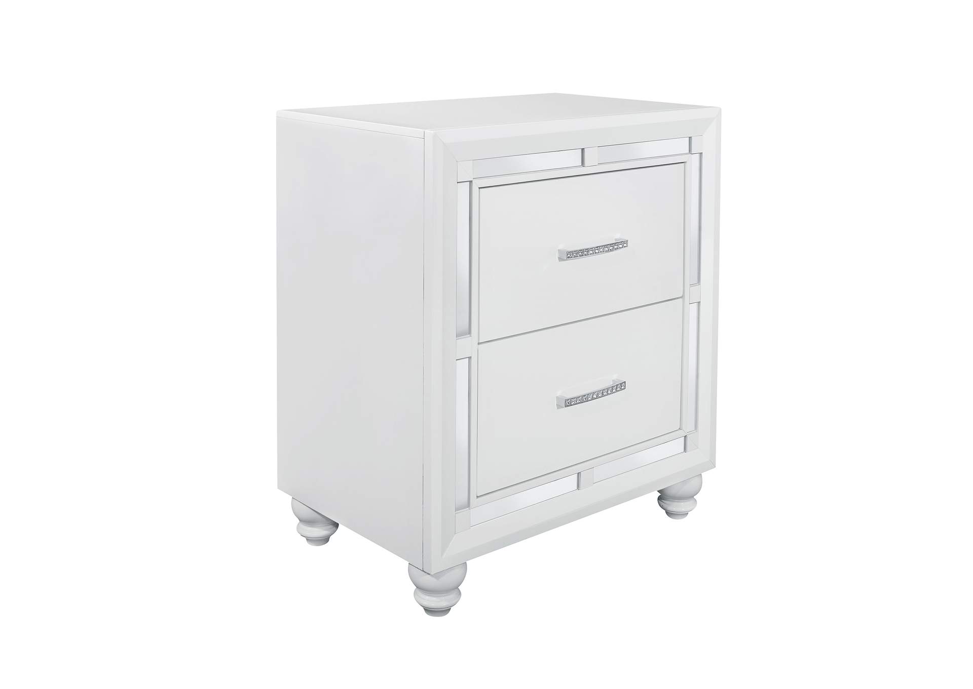 White Mackenzie Nightstand,Global Furniture USA