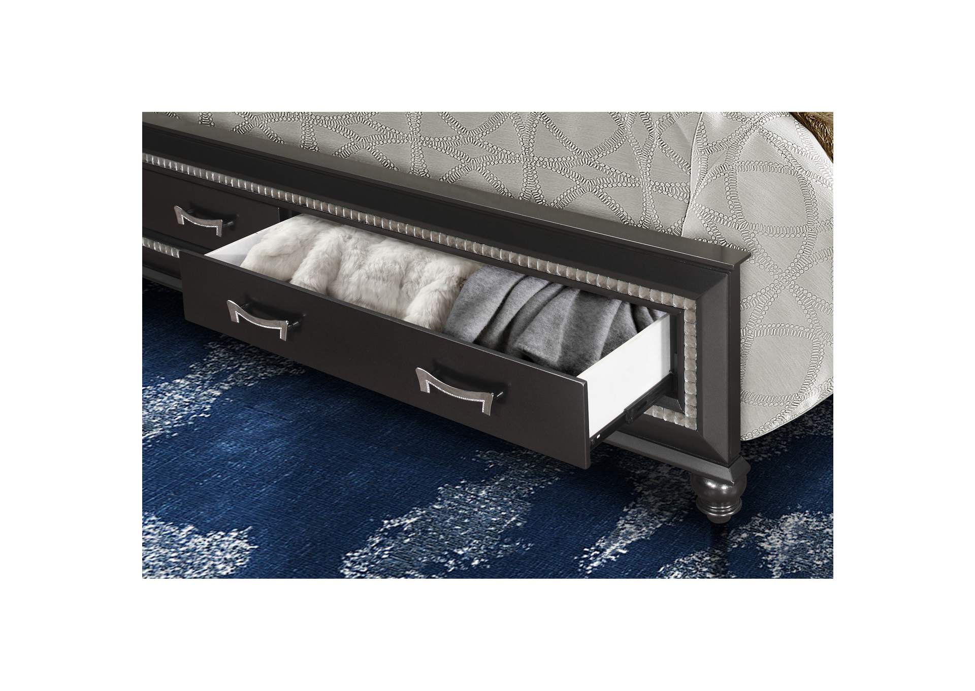 Metallica Silver King bed,Global Furniture USA