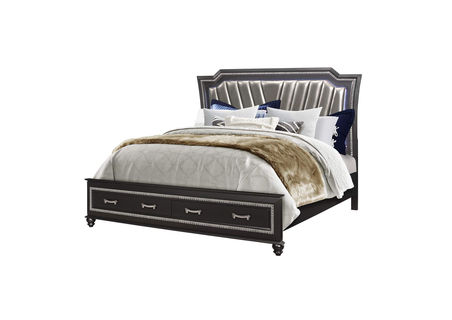 Metallica Silver King bed,Global Furniture USA