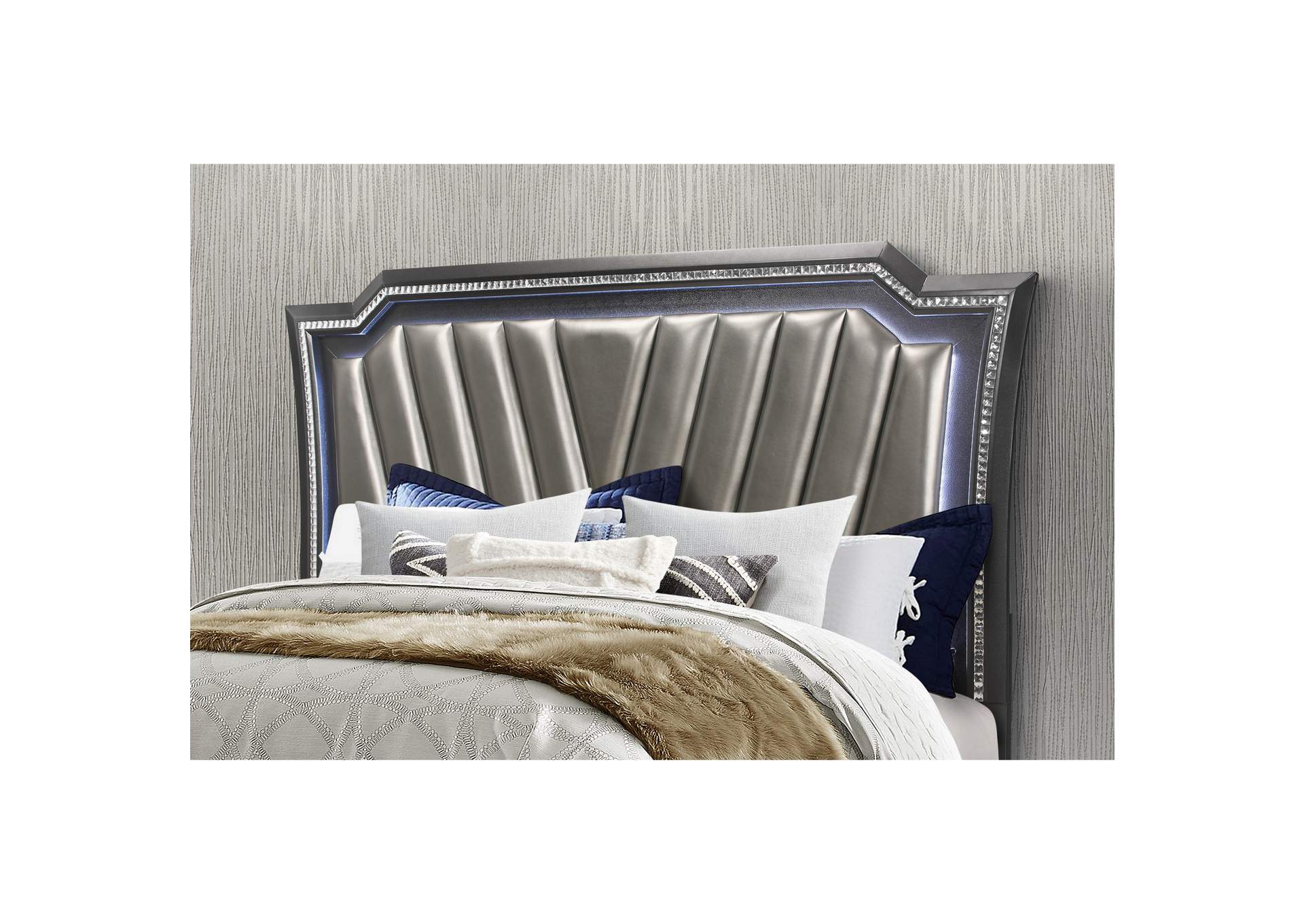 Metallica Silver King bed,Global Furniture USA