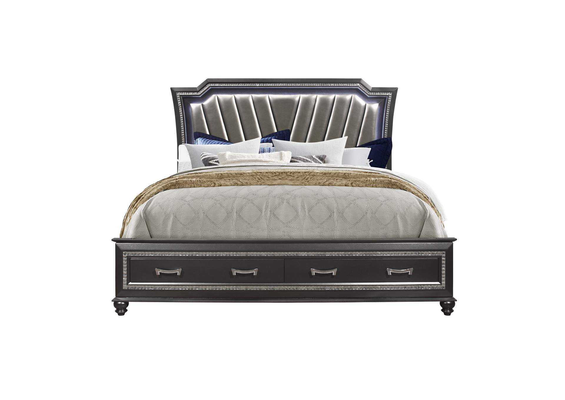 Metallica Silver King bed,Global Furniture USA