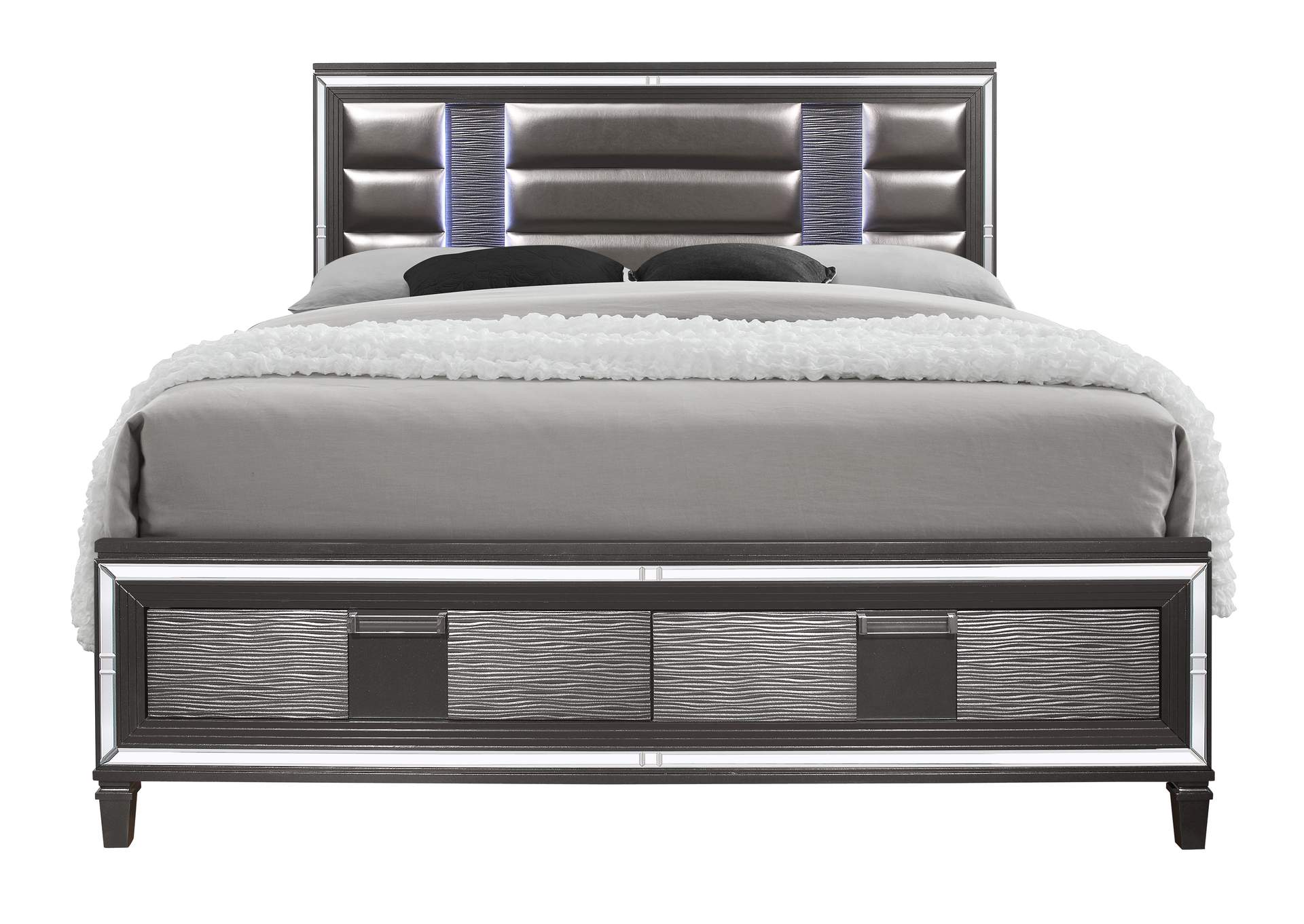 Metallic Grey Pisa King Bed,Global Furniture USA