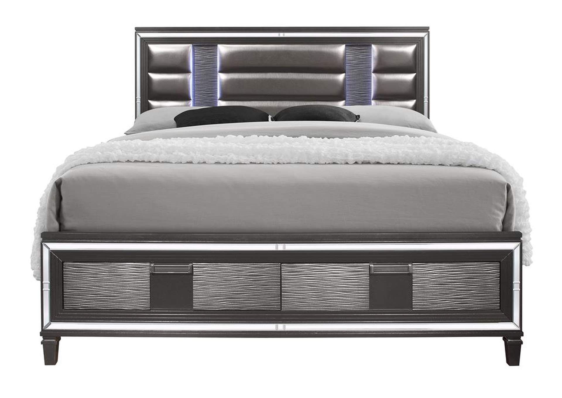 Metallic Grey Pisa Queen Bed,Global Furniture USA