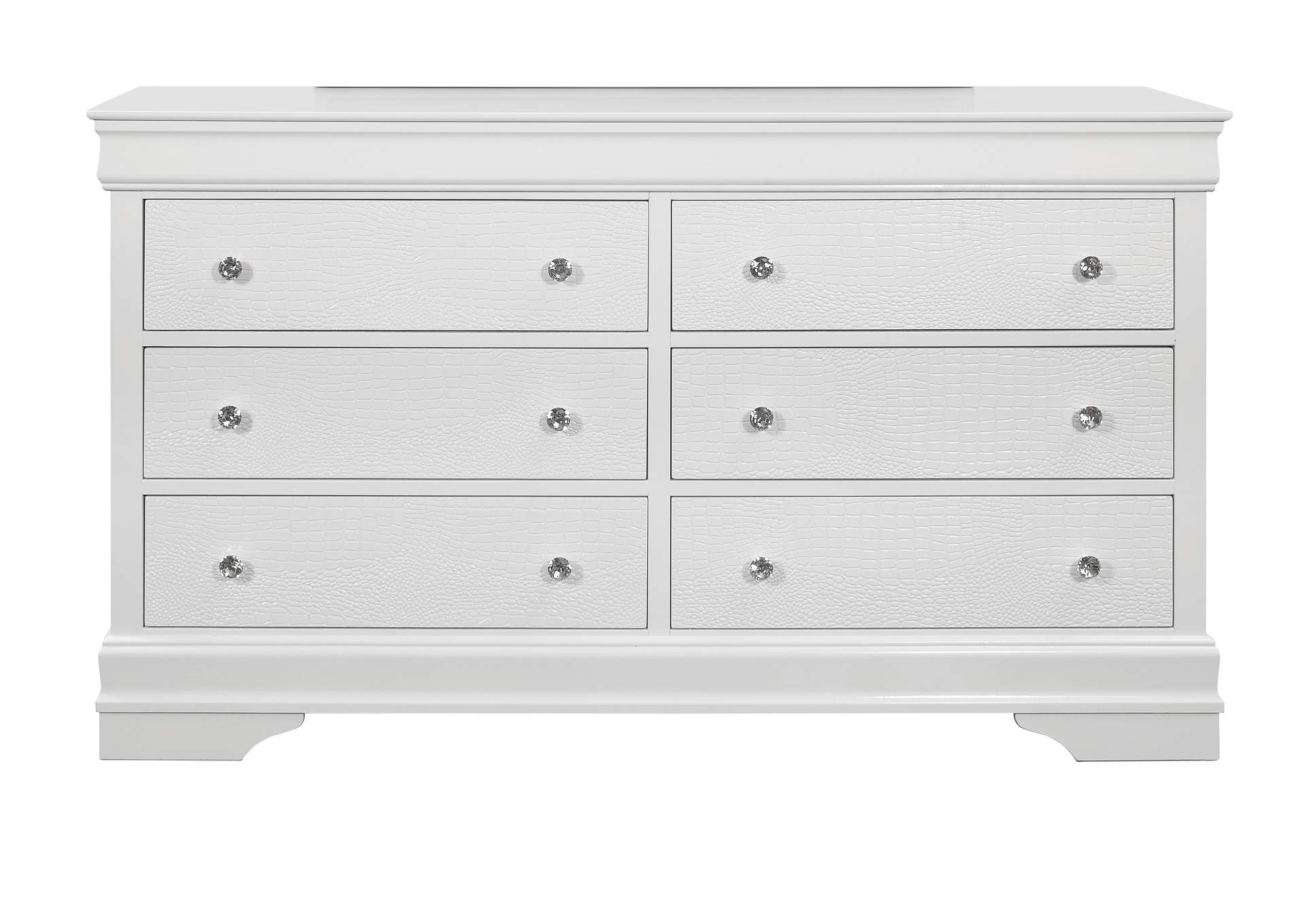 Metallic White Pompei Dresser,Global Furniture USA