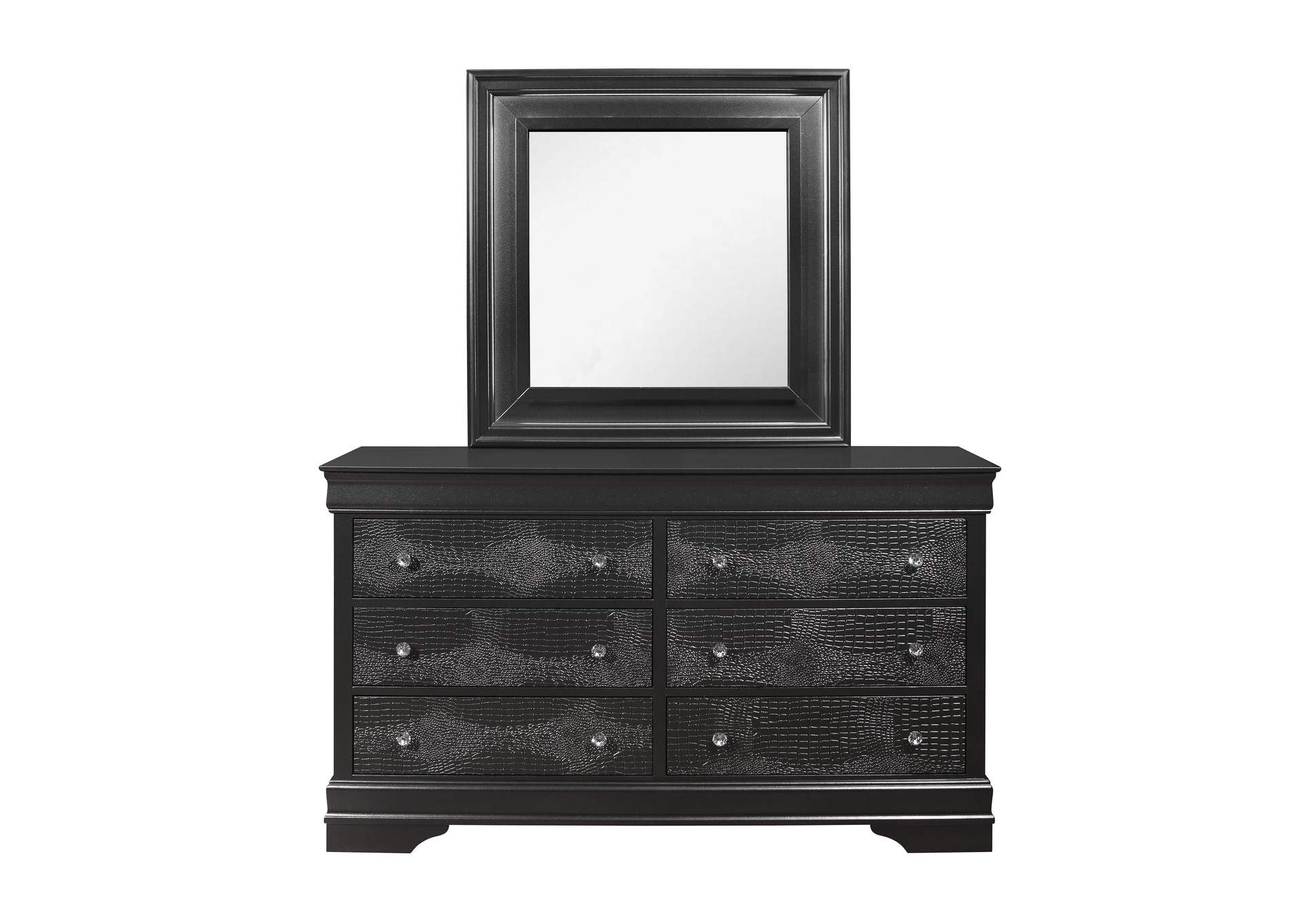 Pompei Metallic Grey Dresser and Mirror,Global Furniture USA
