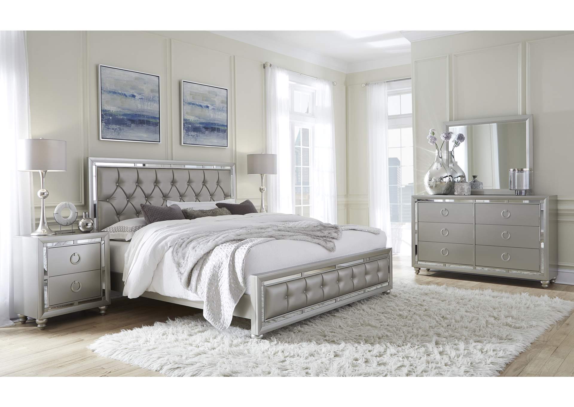 Silver Riley Queen Bed,Global Furniture USA