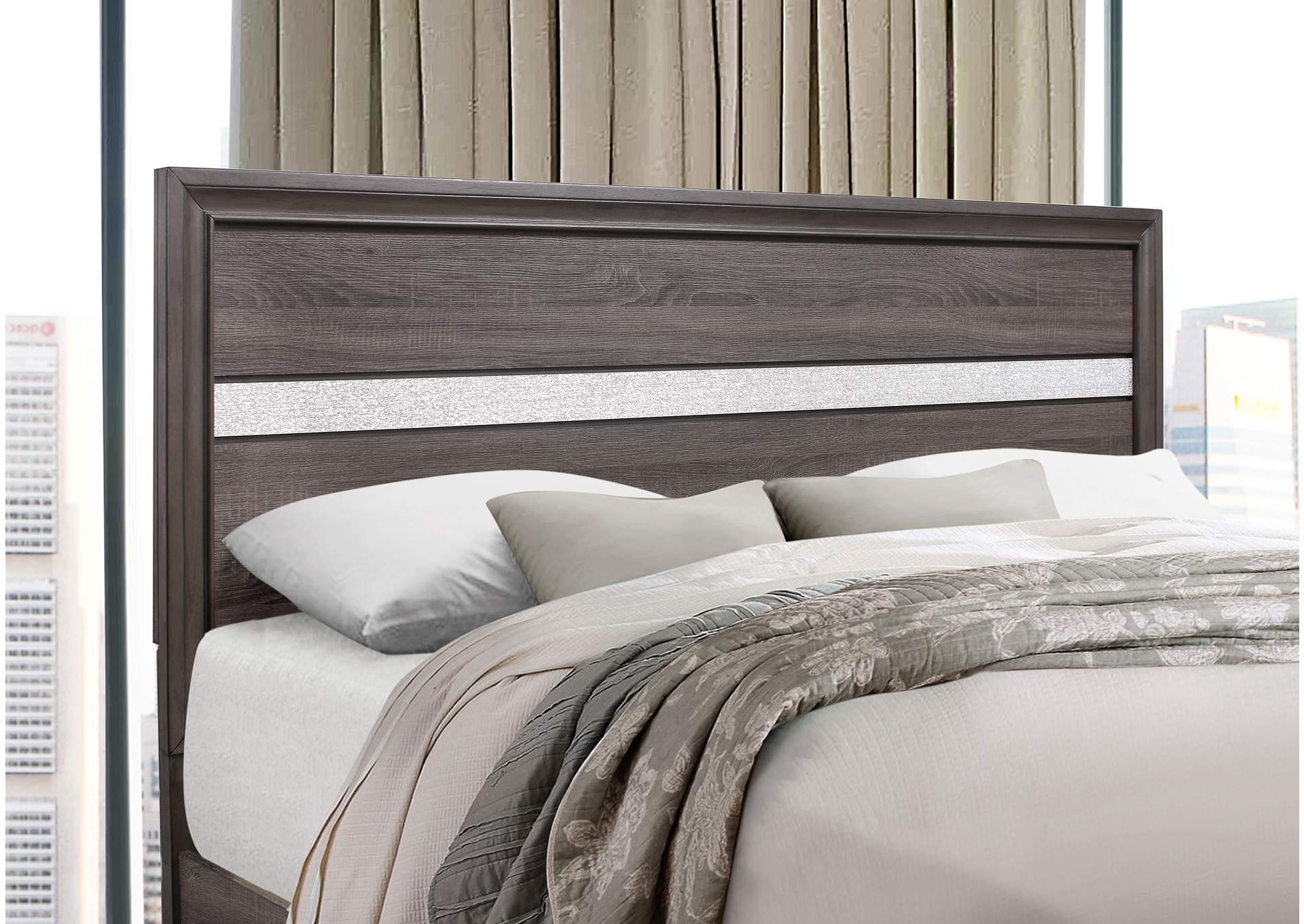 Grey Seville Queen Bed,Global Furniture USA