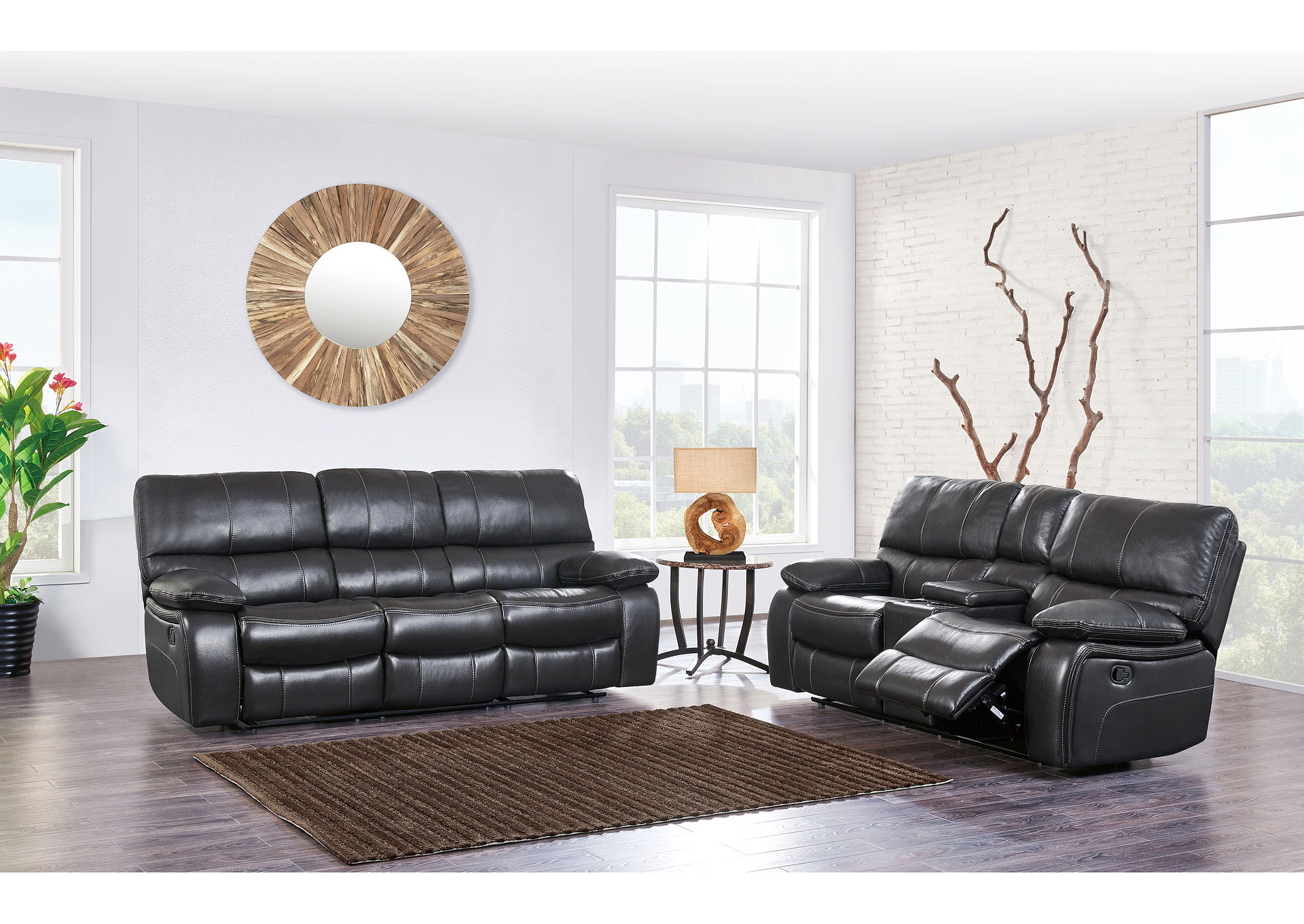 Grey  Reclining Sofa,Global Furniture USA