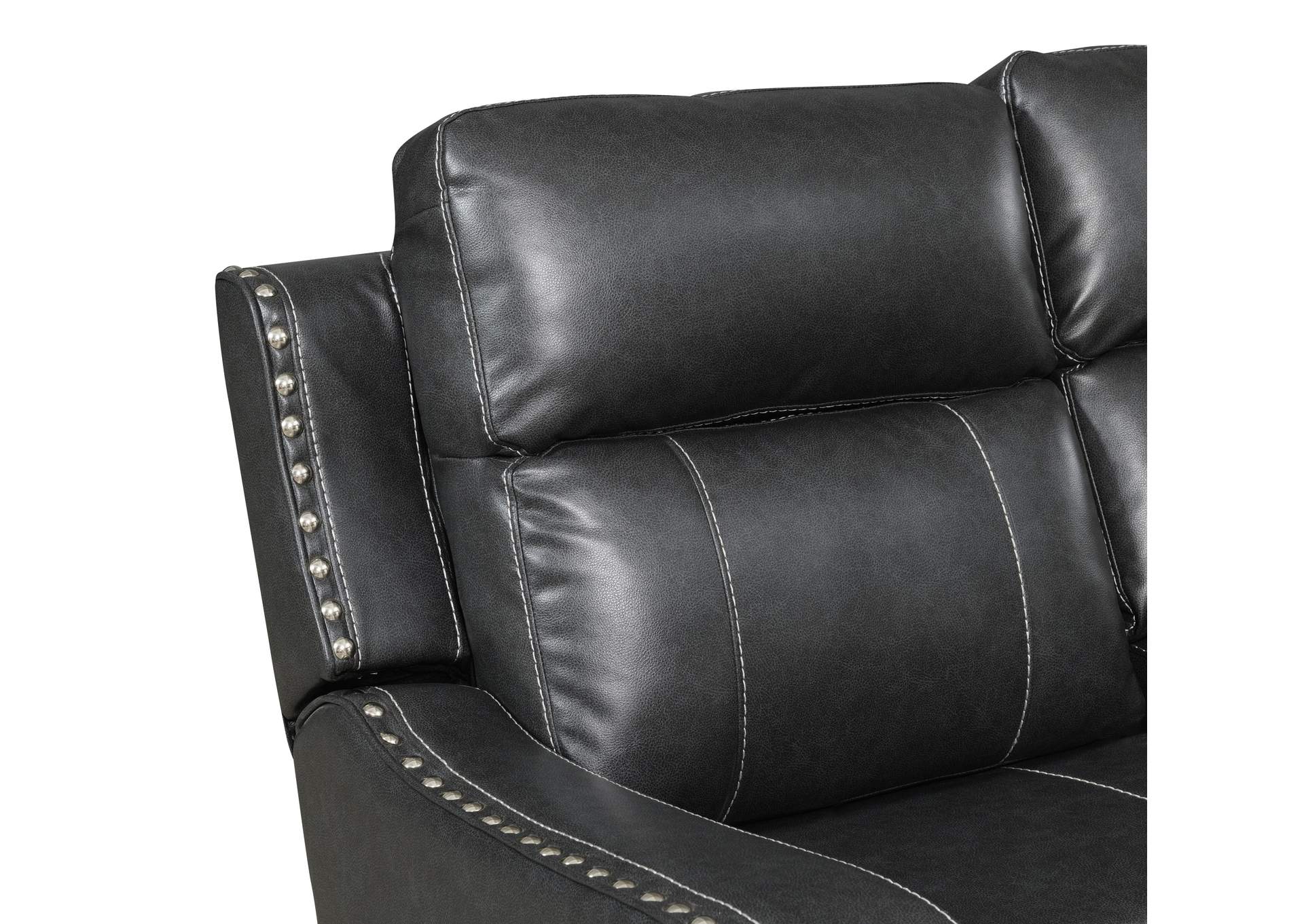 Charcoal Console Reclining Loveseat,Global Furniture USA