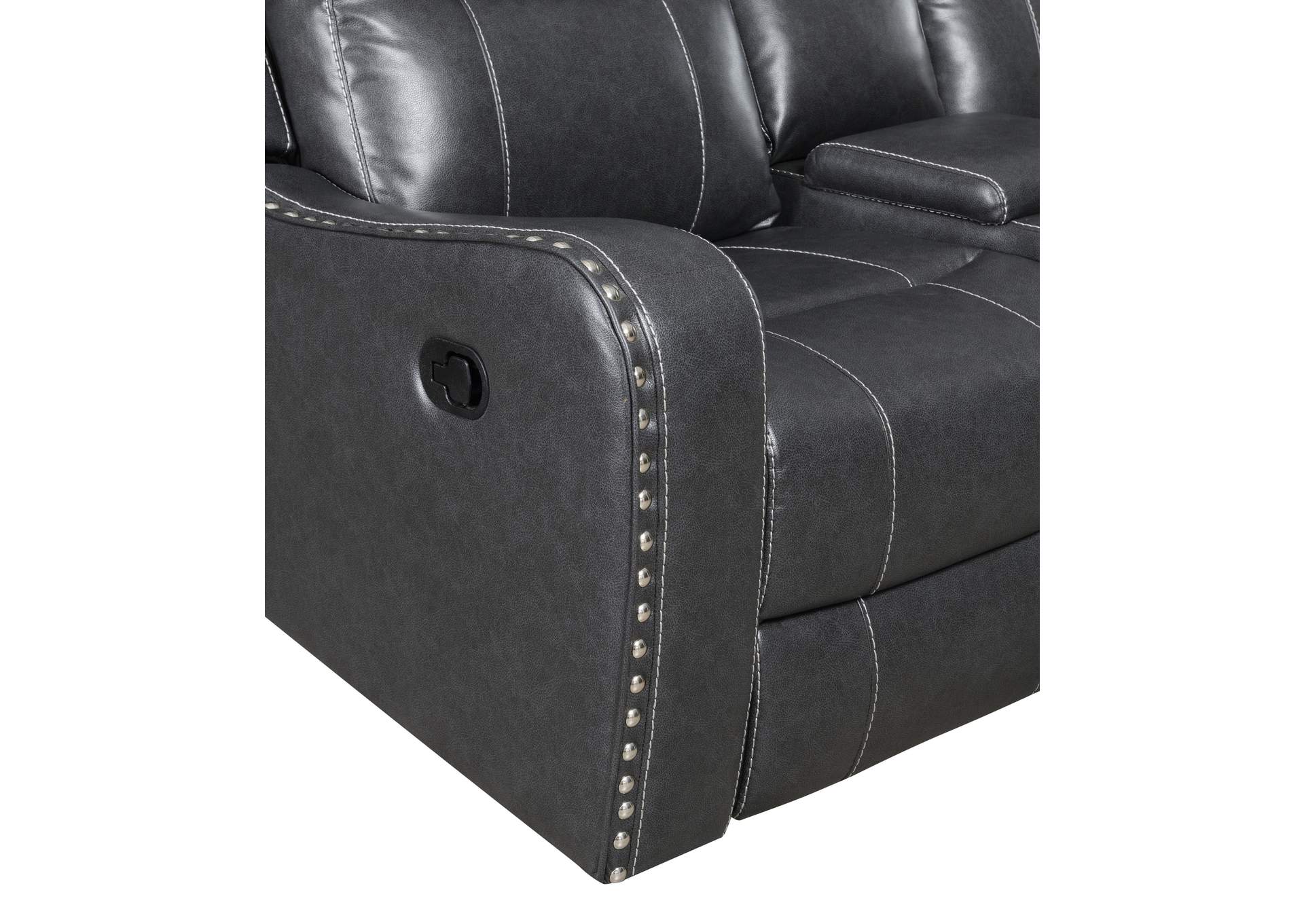 Charcoal Console Reclining Loveseat,Global Furniture USA