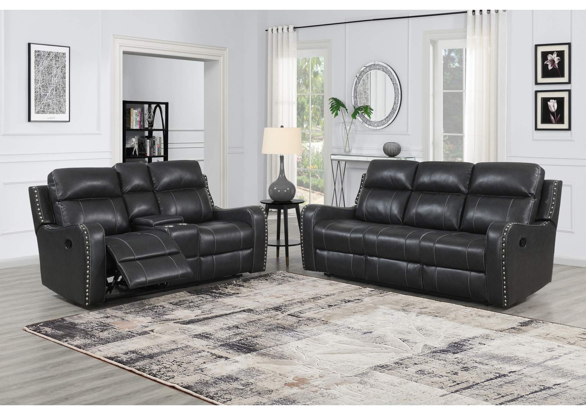 Charcoal Reclining Sofa,Global Furniture USA