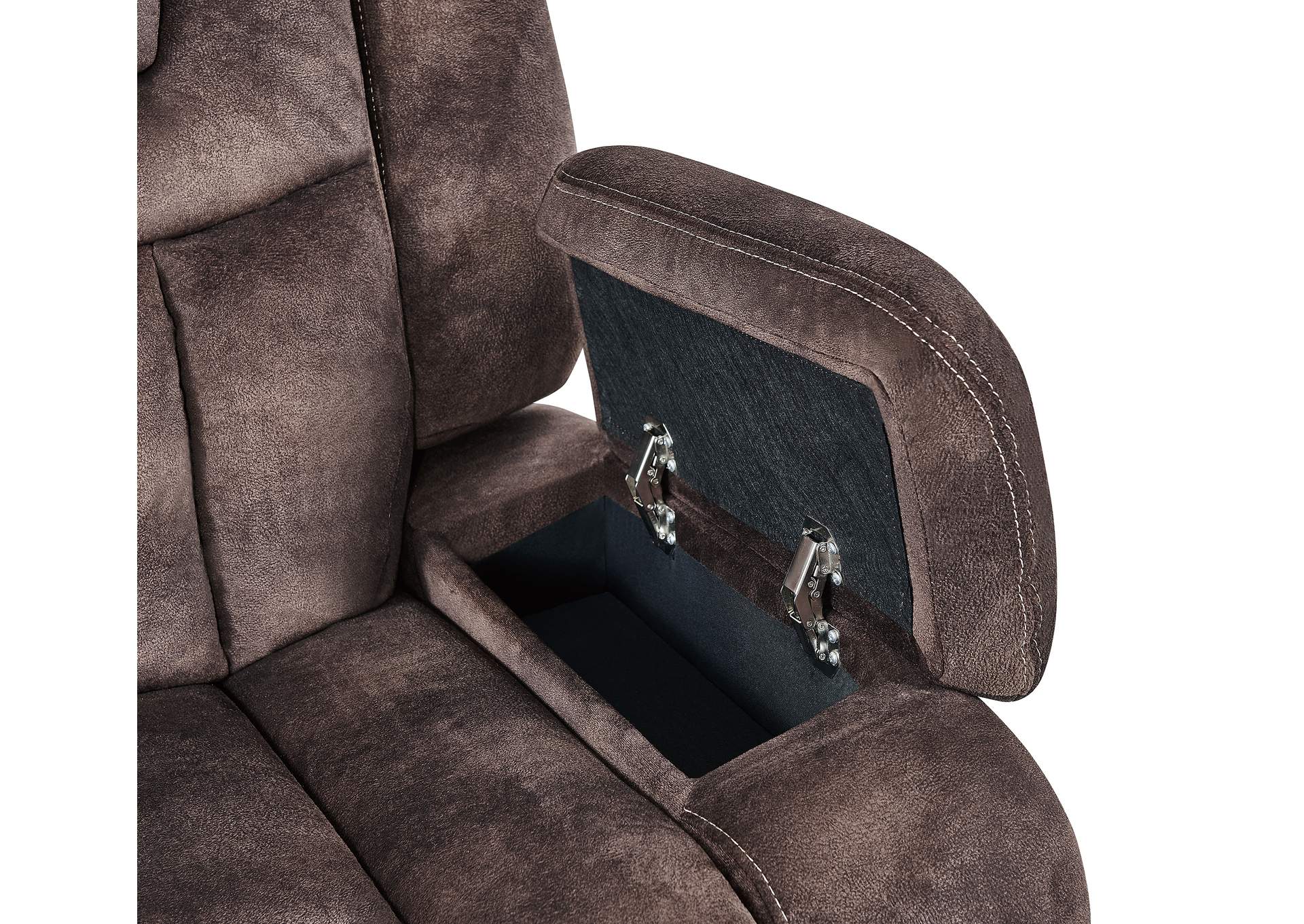 Chocolate Power Reclining Sofa W/ DDT, Power Headrest, & Usb,Global Furniture USA