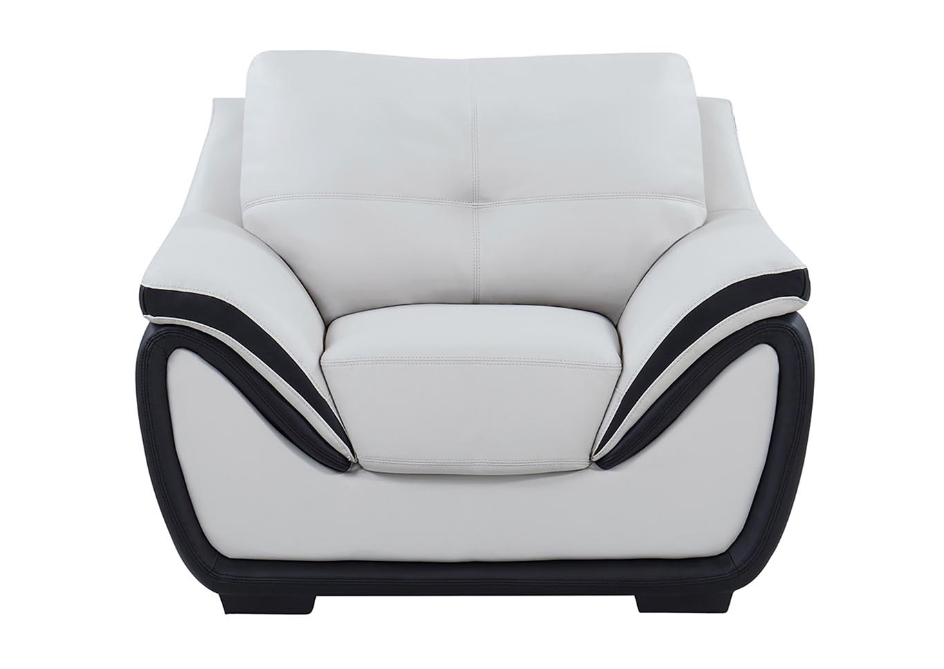 Natalie Light Grey/Black Chair,Global Furniture USA