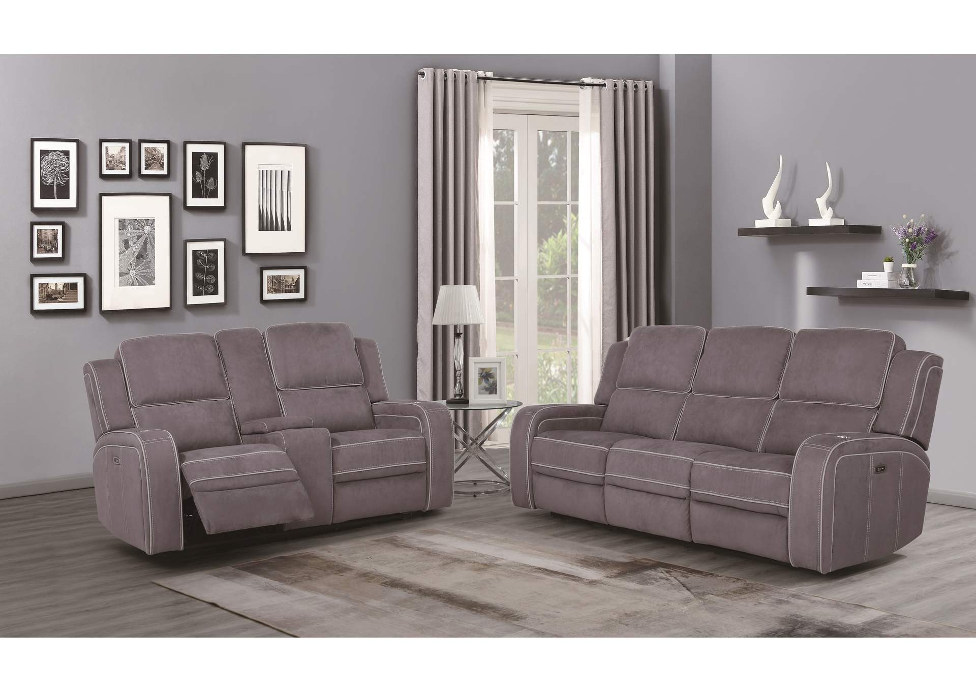 Grey Power Reclining Sofa,Global Furniture USA