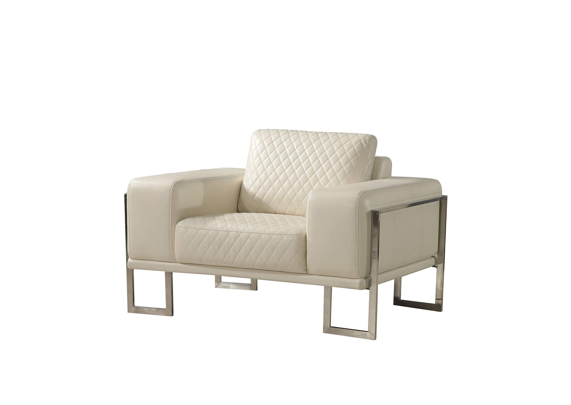 Quilted White Chair,Global Furniture USA