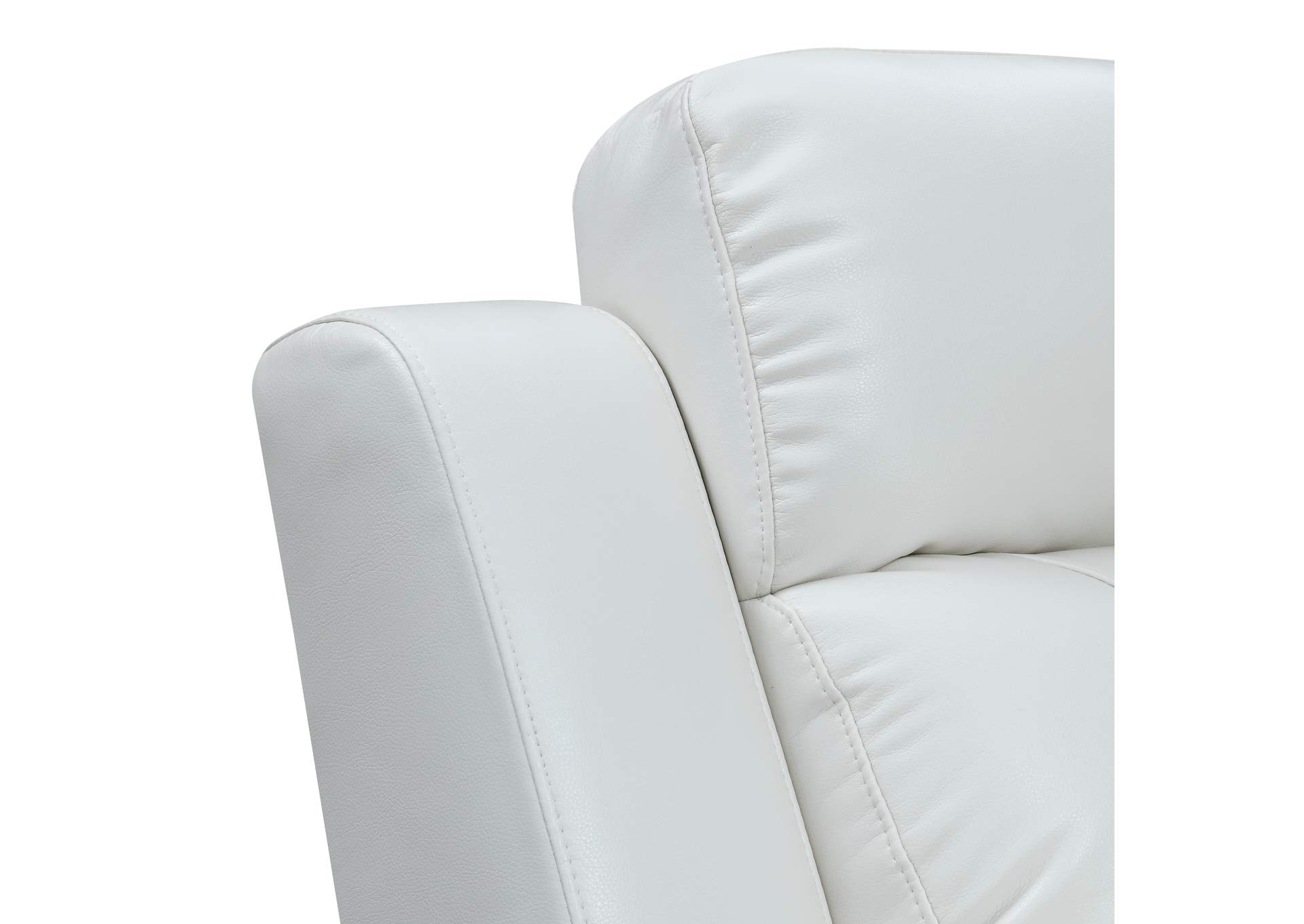 White Power Console Reclining Loveseat,Global Furniture USA
