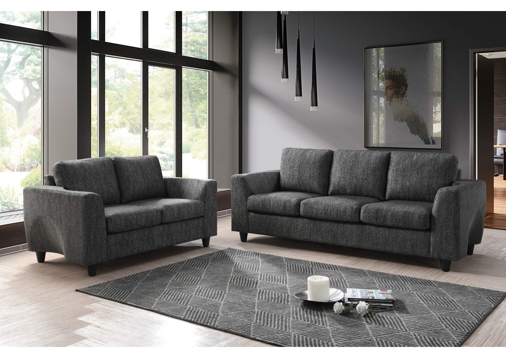Dark Grey Sofa,Global Furniture USA