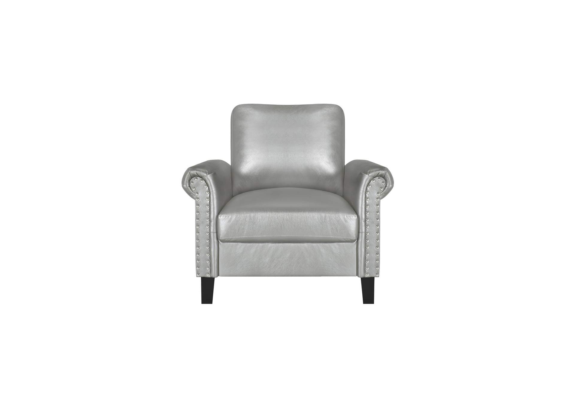 Faux Silver Leather Chair,Global Furniture USA