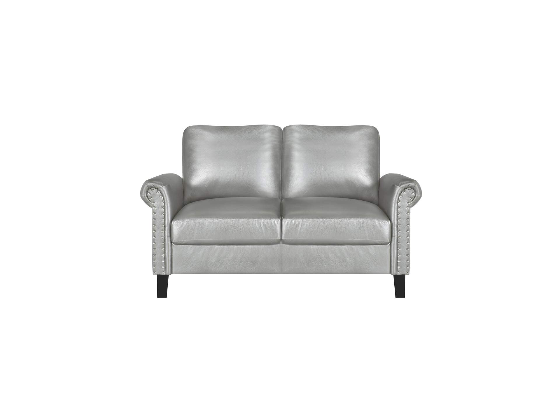 Silver Faux Leather Loveseat Best, White Faux Leather Loveseat