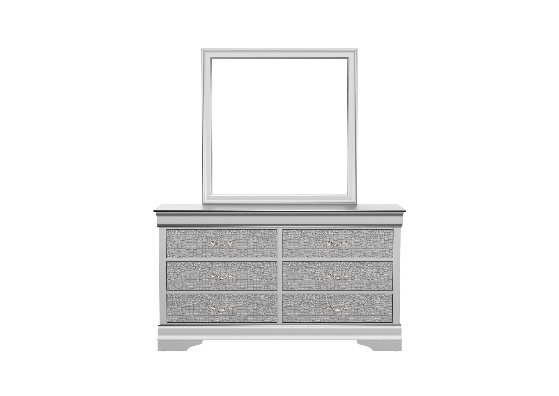 Verona Silver Dresser & Mirror,Global Furniture USA