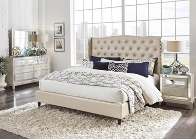 Image for Mirror Upholstered Champagne Full Bed