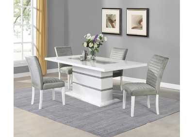 Image for Silver High Gloss Dining Table
