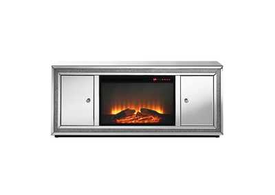 Mirrored Glam Fireplace TV Stand