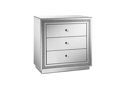 Image for Mirrored Large 3 Drawer Side Table
