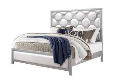 White/Silver Kylie Queen Bed