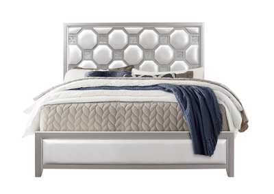 White/Silver Kylie King Bed