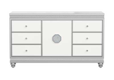 White/Silver Kylie Dresser,Global Furniture USA